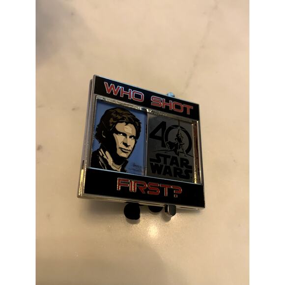 Star Wars 40th Slider Han Solo Greedo Who Shot First Disney Trading Pin LE 4000 - Picture 1 of 3